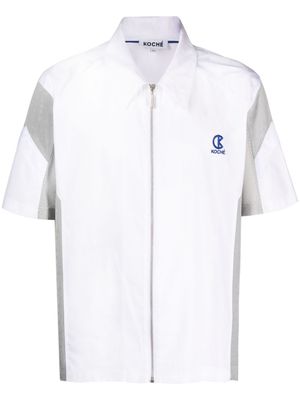 Koché zip-fastening short-sleeve shirt - White