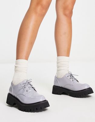 Koi Footwear metallic lace up shoes in silver