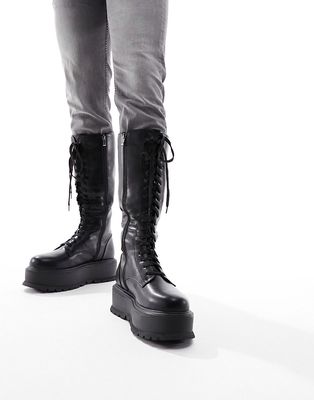KOI Valinor platform long boots in black