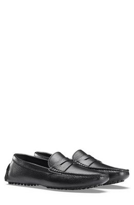 Koio Maranello Pebbled Leather Penny Loafer in Nero Pebbled