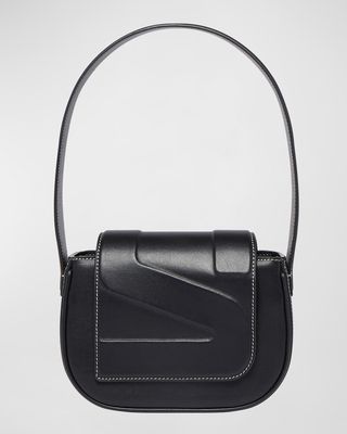 Koko Fold-Over Flap Leather Top-Handle Bag