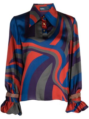 Kolor abstract-pattern long-sleeve blouse - Multicolour
