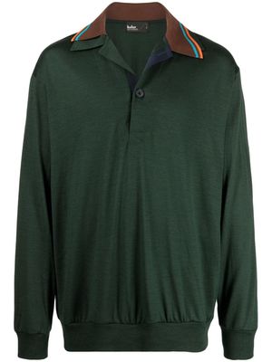 Kolor asymmetric-collar wool T-shirt - Green