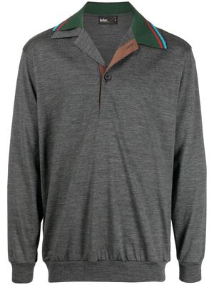 Kolor asymmetric-collar wool T-shirt - Grey