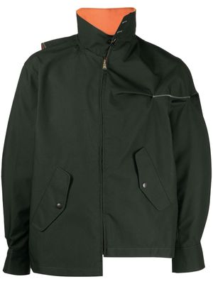 Kolor asymmetric-design cotton jacket - Green
