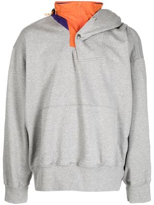 Kolor asymmetric-design hoodie - Grey