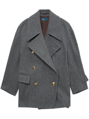 Kolor asymmetric-hem double-breasted coat - Grey