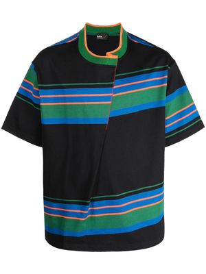 Kolor asymmetric high-neck T-shirt - Black
