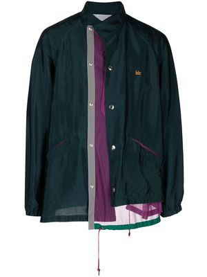 Kolor asymmetric mesh-panel jacket - Green