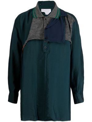Kolor asymmetric polo shirt - Green