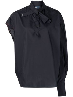 Kolor asymmetric-sleeve oversize cotton blouse - Blue
