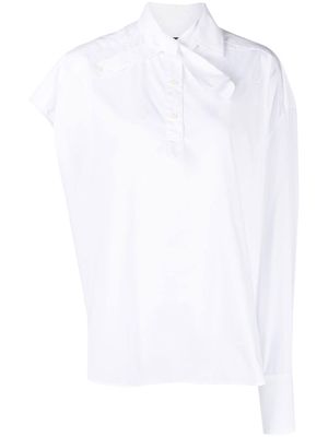 Kolor asymmetric-sleeve oversize cotton blouse - White