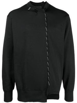 Kolor asymmetrical tonal-stitch jumper - Black