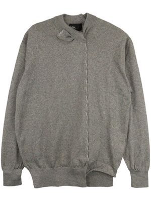 Kolor asymmetrical tonal-stitch jumper - Grey
