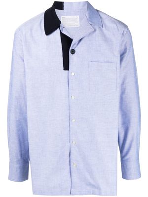 Kolor button-up long-sleeved shirt - Blue