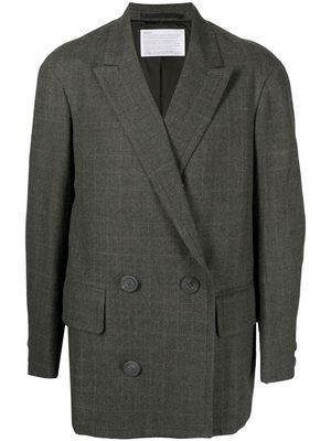 Kolor check-pattern double-breasted blazer - Grey