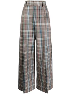 Kolor check-pattern wide-leg trousers - Multicolour