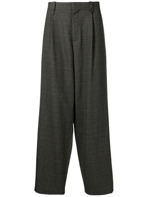 Kolor check-pattern wool trousers - Green