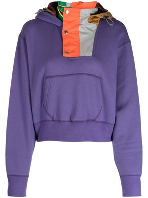 Kolor colour-block cotton hoodie - Purple