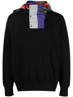 Kolor colour-block drawstring hoodie - Black