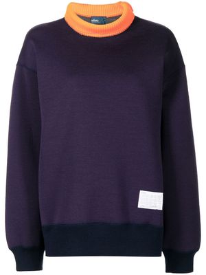 Kolor colour-block long-sleeve sweatshirt - Purple