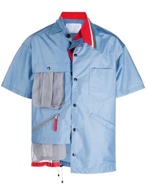 Kolor colour-block short-sleeved shirt - Blue