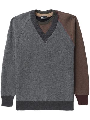 Kolor colour-block wool-blend jumper - Grey