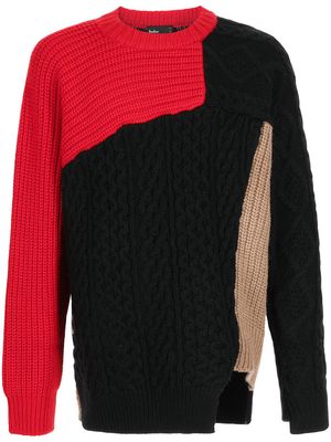 KOLOR colour-block wool jumper - Black