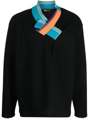 Kolor contrast-collar jumper - Black