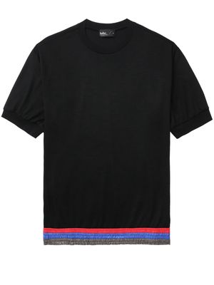 Kolor contrast-trim wool-blend T-shirt - Black