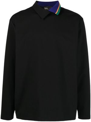 Kolor contrasting-collar long-sleeve T-shirt - Black