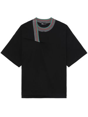 Kolor contrasting-collar panelled T-shirt - Black