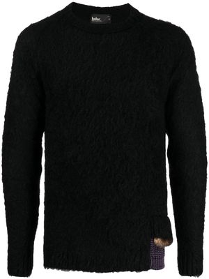 Kolor contrasting-trim crew-neck jumper - Black