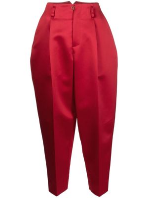 Kolor cropped silk trousers - Red