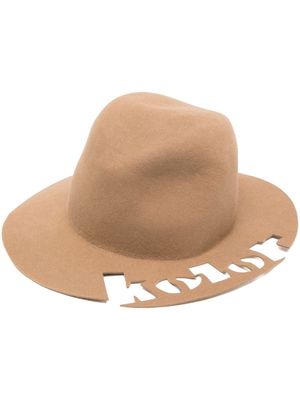 Kolor cut-out logo wool trilby hat - Neutrals