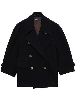 Kolor double-breasted notched coat - Black
