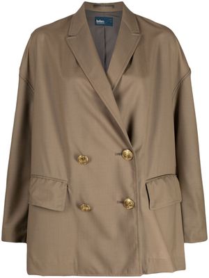 Kolor double-breasted wool blazer - Brown