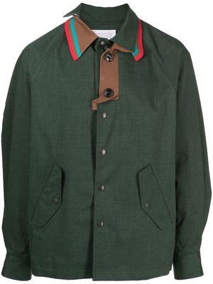 Kolor double collar shirt jacket - Green