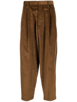Kolor drop-crotch corduroy trousers - Brown