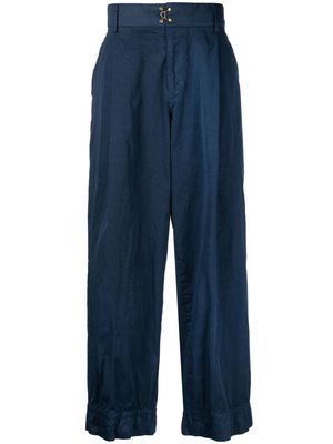 Kolor drop-crotch hook fastening trousers - Blue