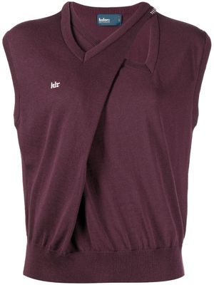 Kolor embroidered-logo layered top - Purple