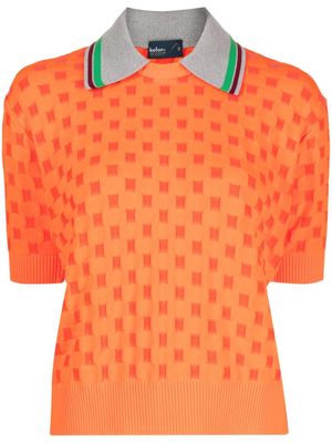 Kolor geometric-print polo shirt - Orange