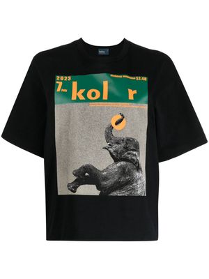 Kolor graphic-print cotton T-shirt - Black