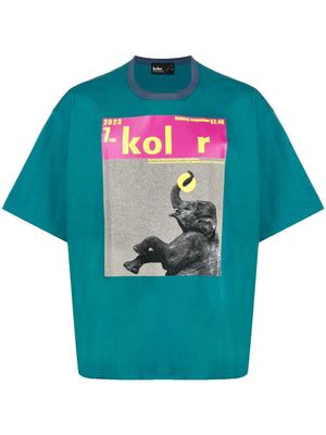 Kolor graphic-print cotton T-shirt - Green
