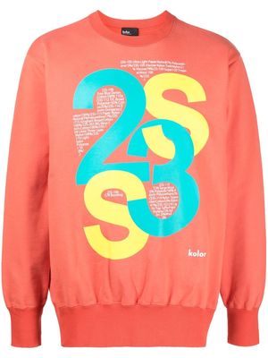 Kolor graphic-print crew-neck sweatshirt - Pink