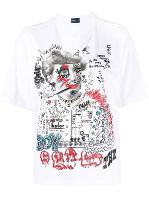 Kolor graphic-print oversize T-shirt - White