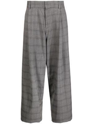 Kolor grid-check elasticated wide trousers - Grey
