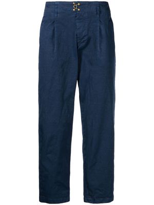 Kolor hook-fastening cropped trousers - Blue