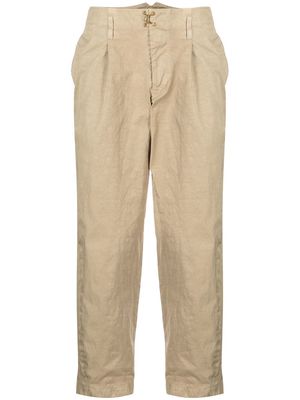 Kolor hook-fastening cropped trousers - Brown