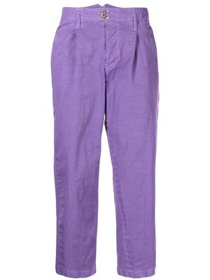 Kolor hook-fastening cropped trousers - Purple